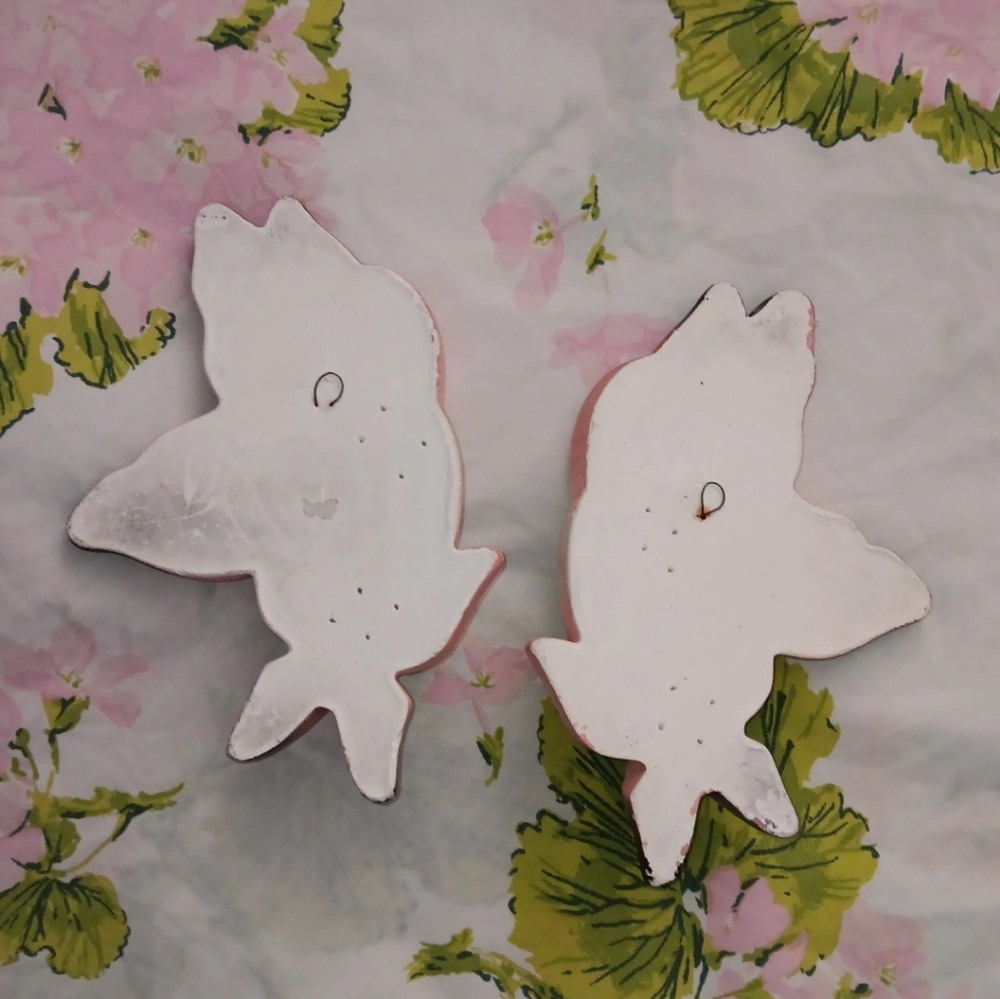 Vintage 1970 Miller Studio Inc Chalkware Pink Angel Fish Wall Art - Picture 2 of 6